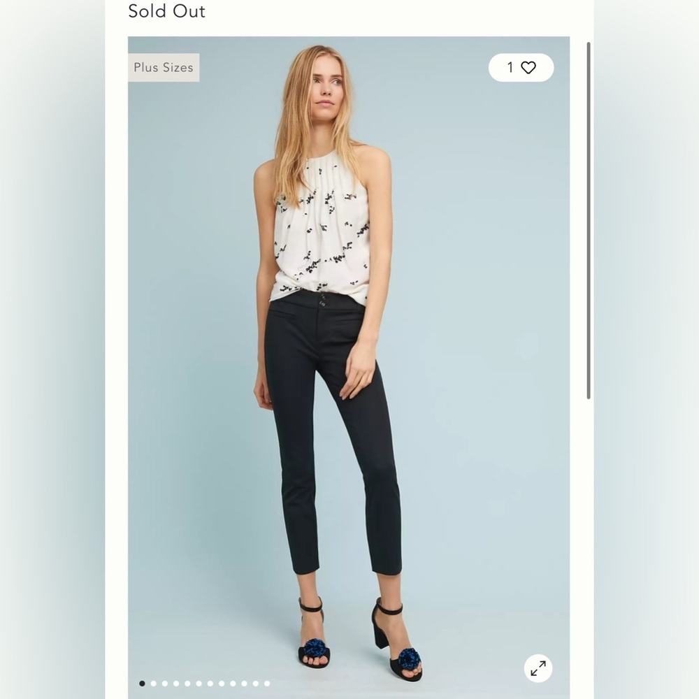 Anthropologie Essential Slim Trousers Black Size 4 NWT